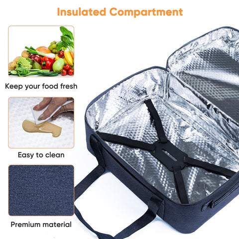 BAGSPRITE top-layer compartment stores utensils for potlucks or events.