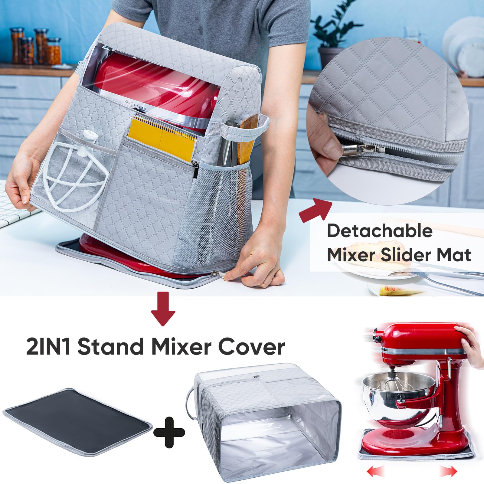 BAGSPRITE entire-mixer encasement shields from dust while keeping access to attachments