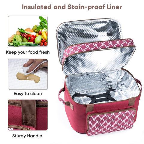 BAGSPRITE exterior pocket stores utensils and napkins for potluck setups