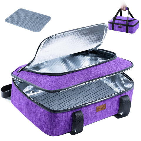 BAGSPRITE insulated casserole carrier top view for easy hot or cold meal transport.