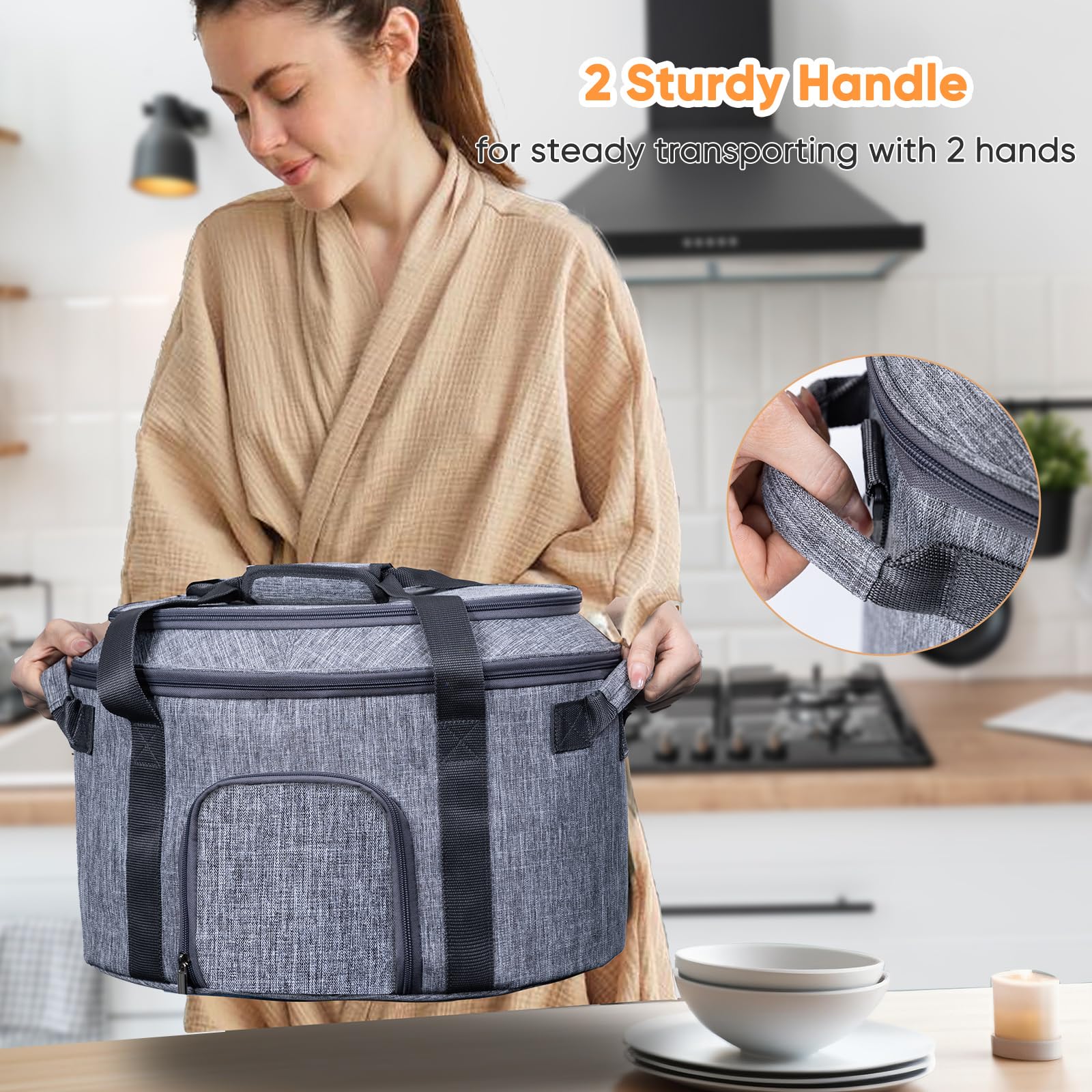 BAGSPRITE insulated padding protects heat and keeps meals warm while traveling.