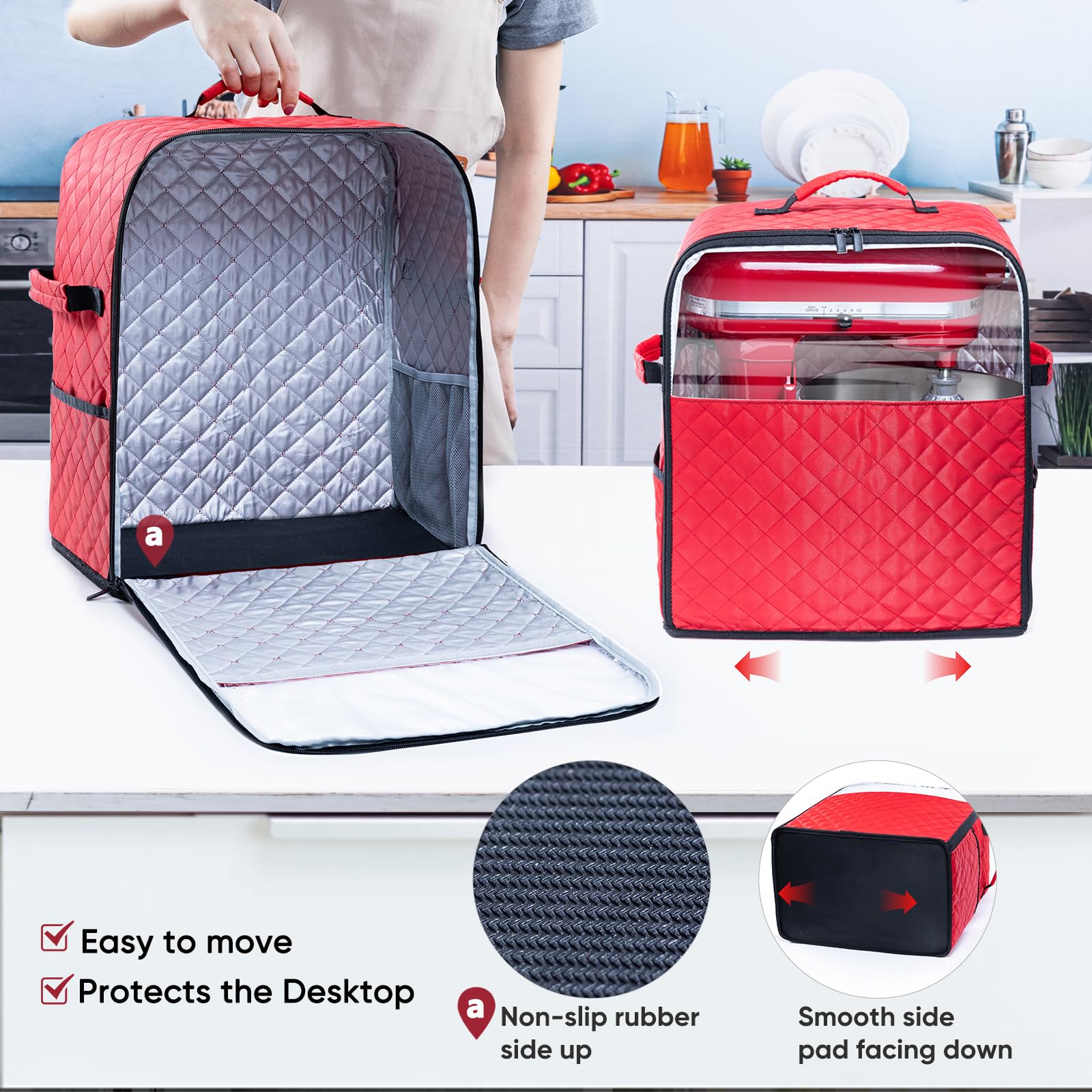 BAGSPRITE cover shows pockets for attachments, keeping kitchen tools organized.