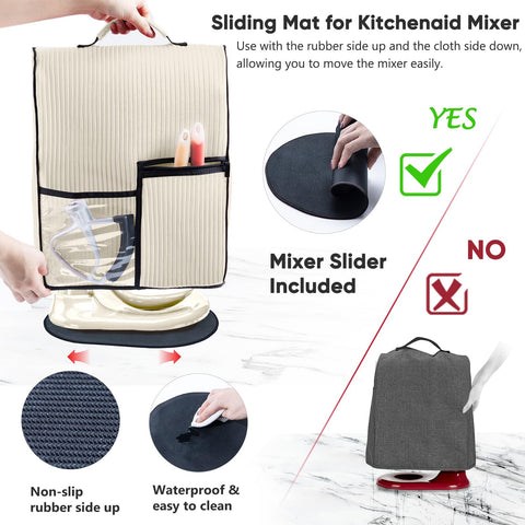 BAGSPRITE mixer cover with pockets keeps attachments neatly organized.