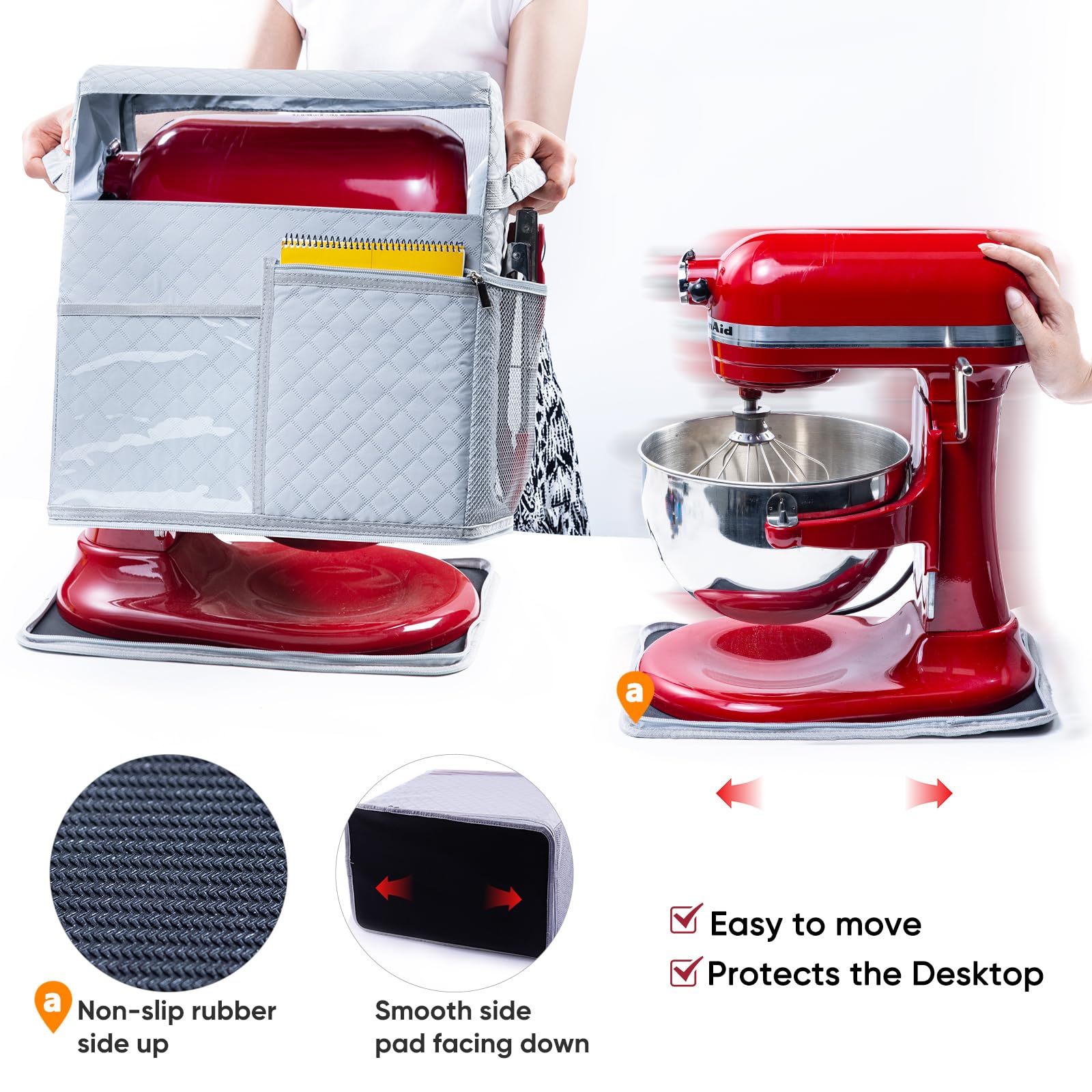 BAGSPRITE mixer cover with pockets stores attachments neatly for quick access