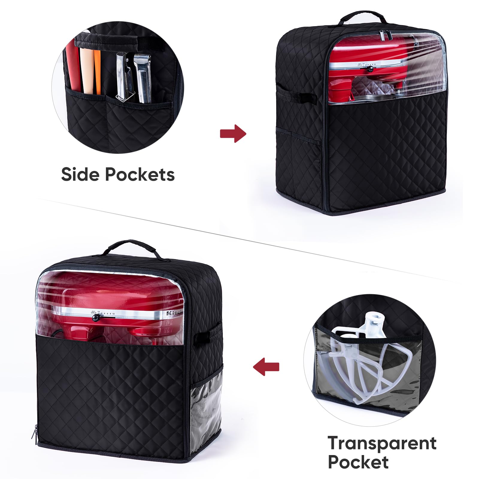 BAGSPRITE mixer storage pockets organize attachments neatly