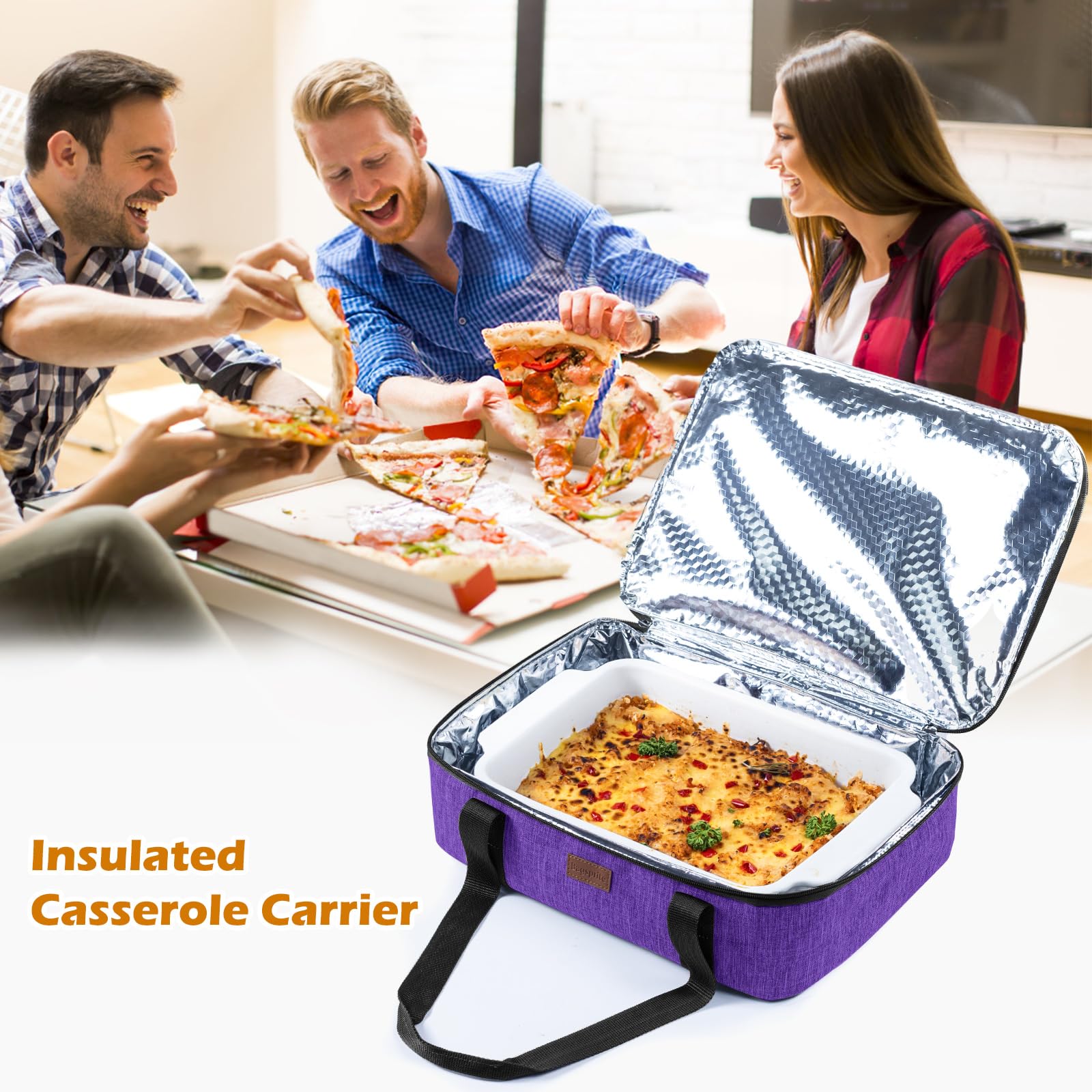 BAGSPRITE quilted exterior with aluminum lining for easy cleaning.