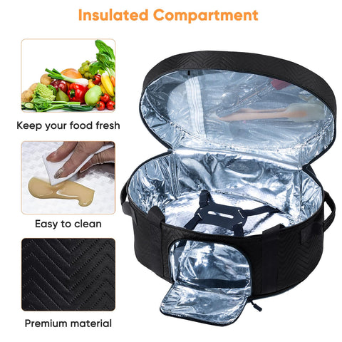 BAGSPRITE interior pockets store utensils and cookbooks for convenient travel