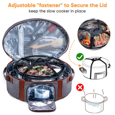 BagSprite spacious storage fits 6-8 qt cookers and utensils