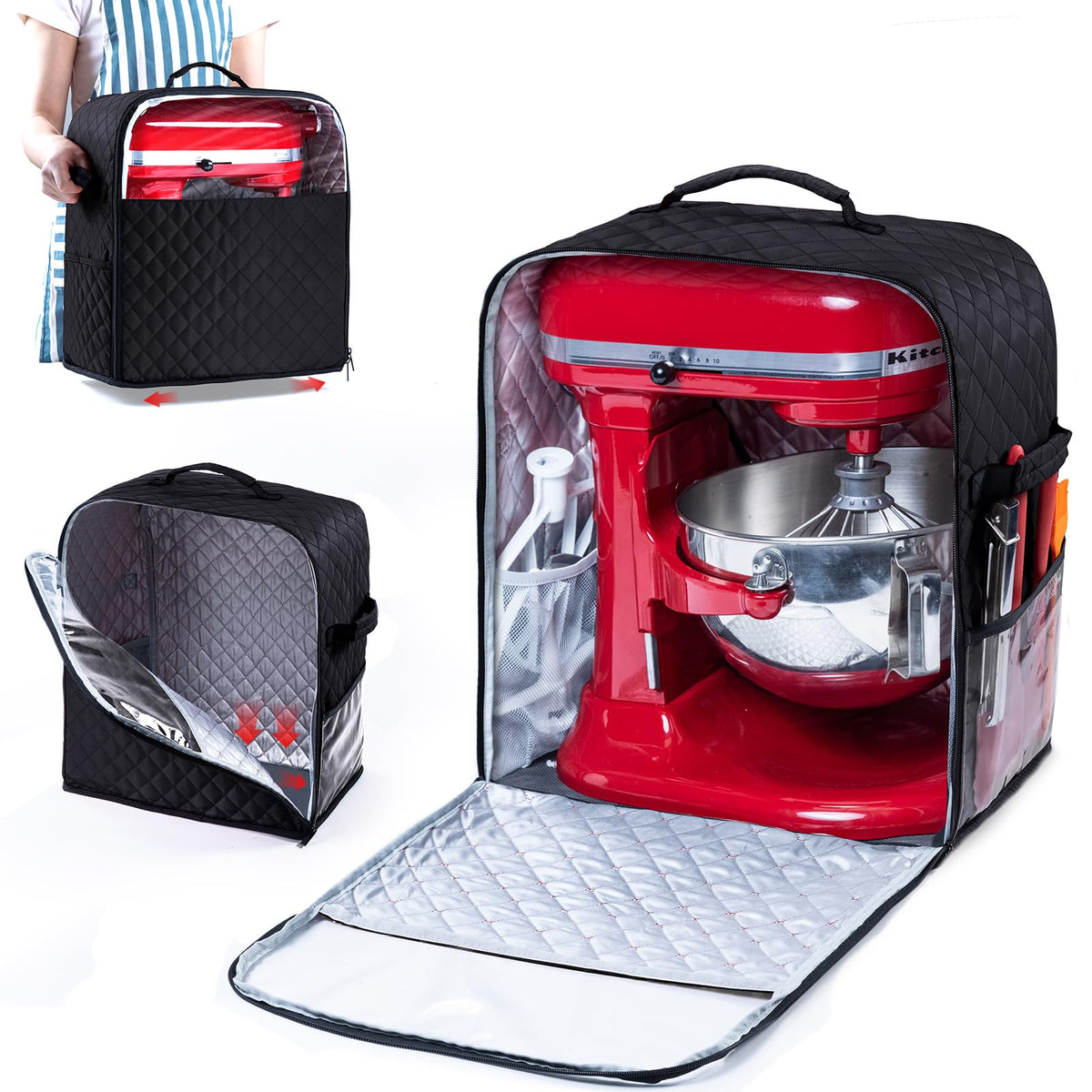 BAGSPRITE stand mixer cover with base slider aids moving a heavy mixer