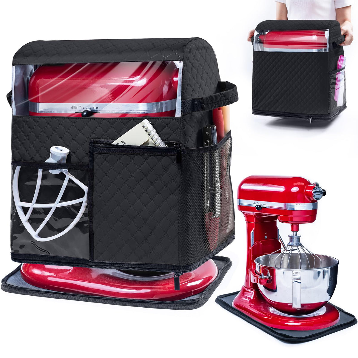 BAGSPRITE stand mixer cover with detachable slider mat for easy movement and protection