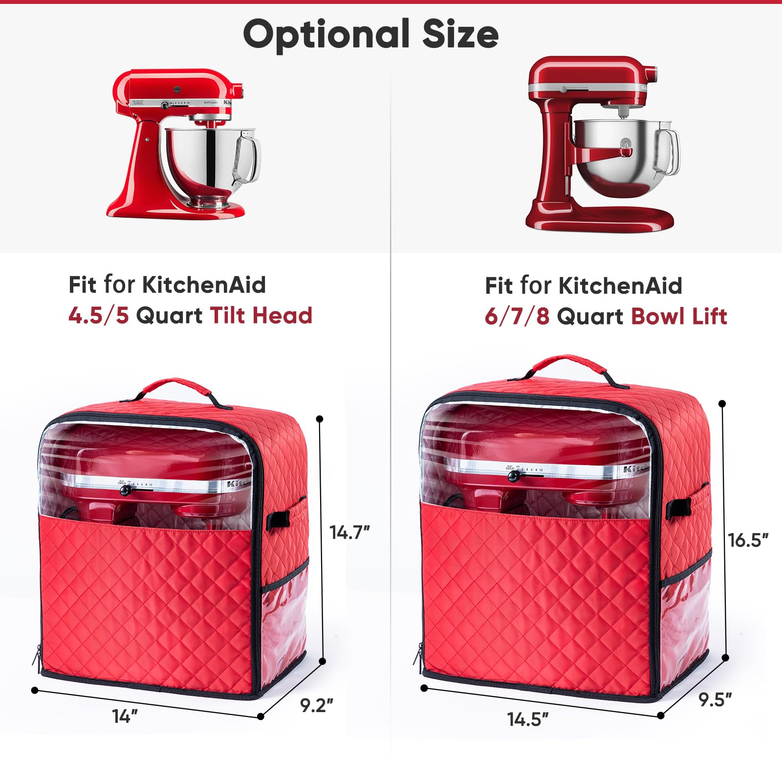 BAGSPRITE mixer cover with slider base demonstrates easy movement of a heavy mixer.