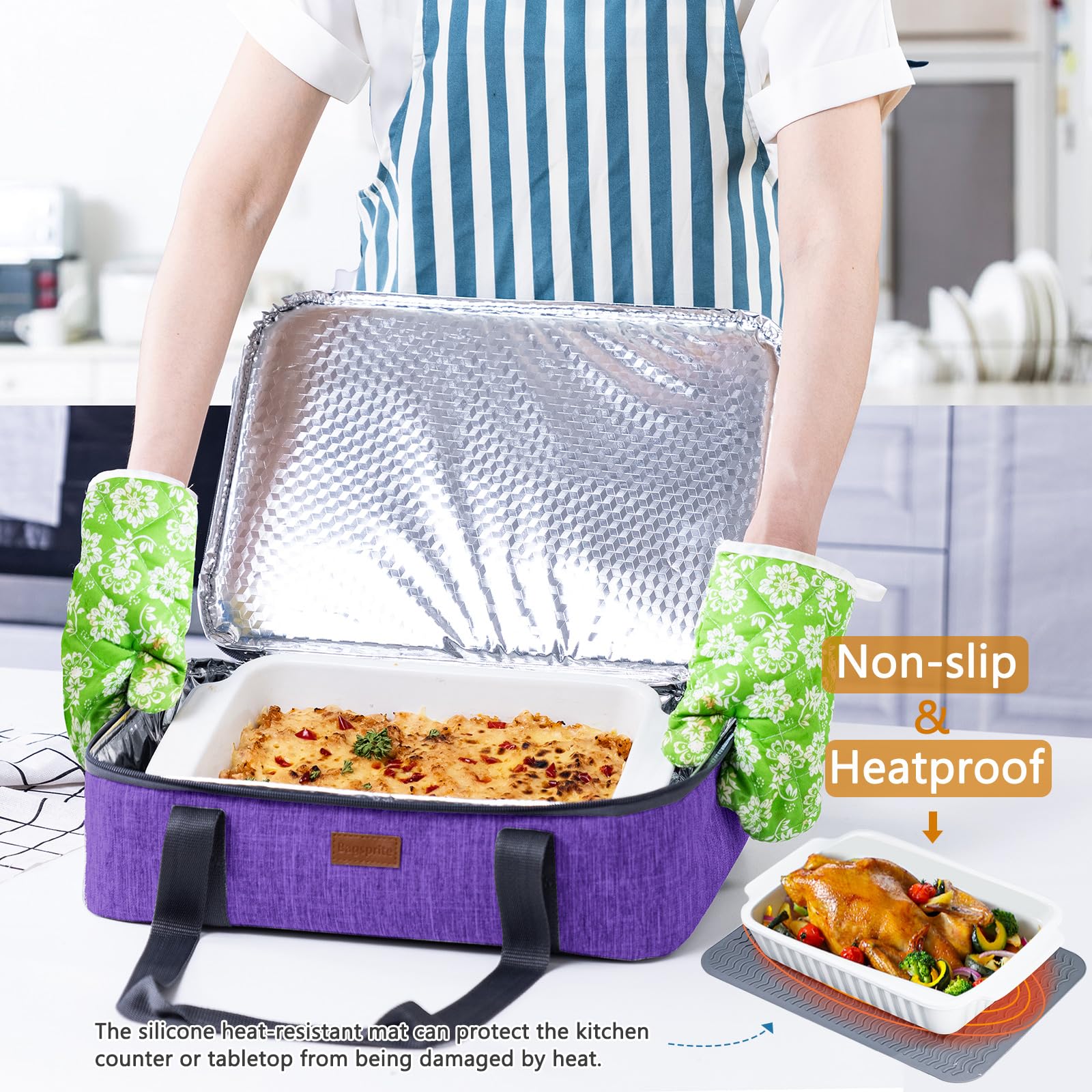 BAGSPRITE travel-friendly carrier prevents spills when delivering meals.