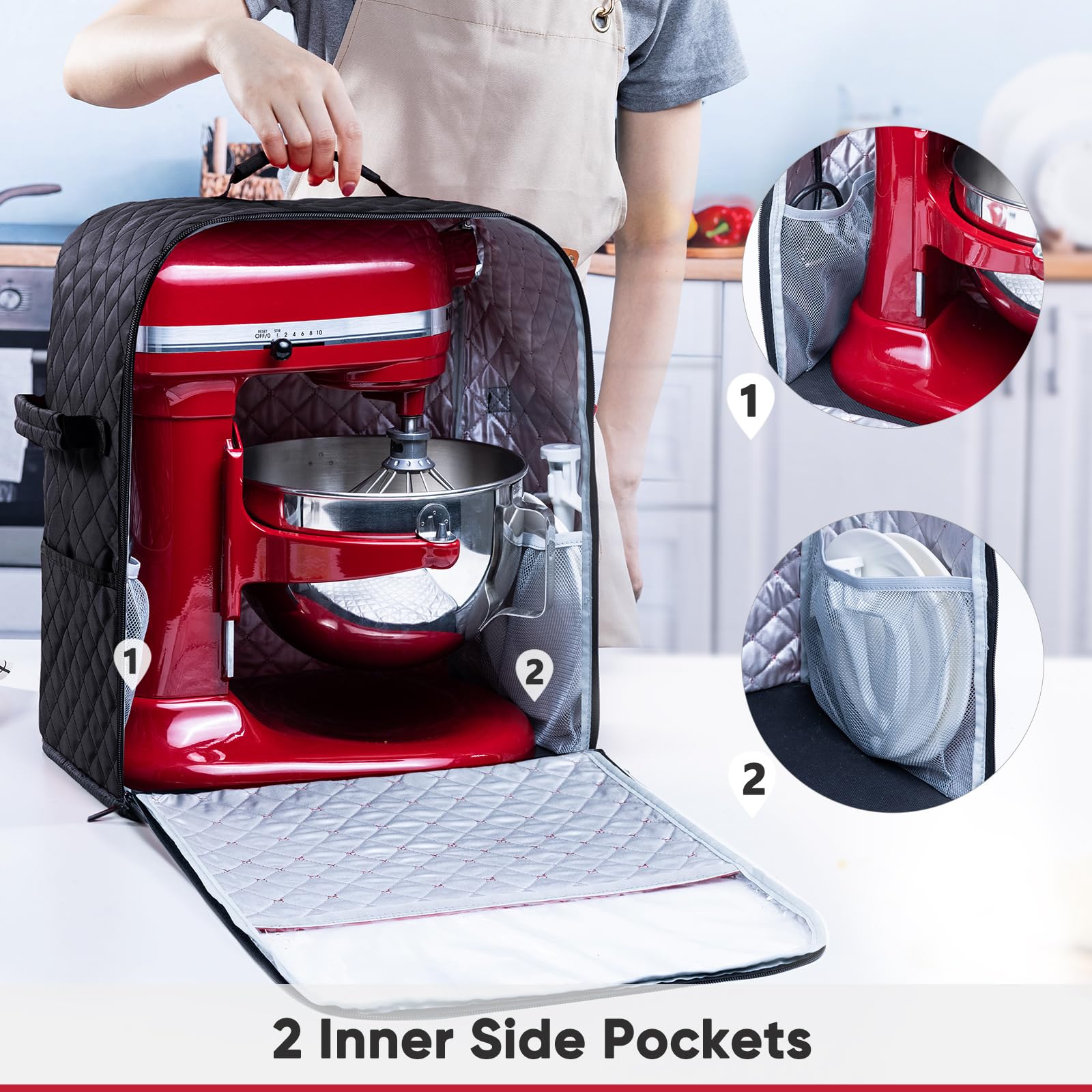 BAGSPRITE water-resistant quilted nylon is easy to wipe clean