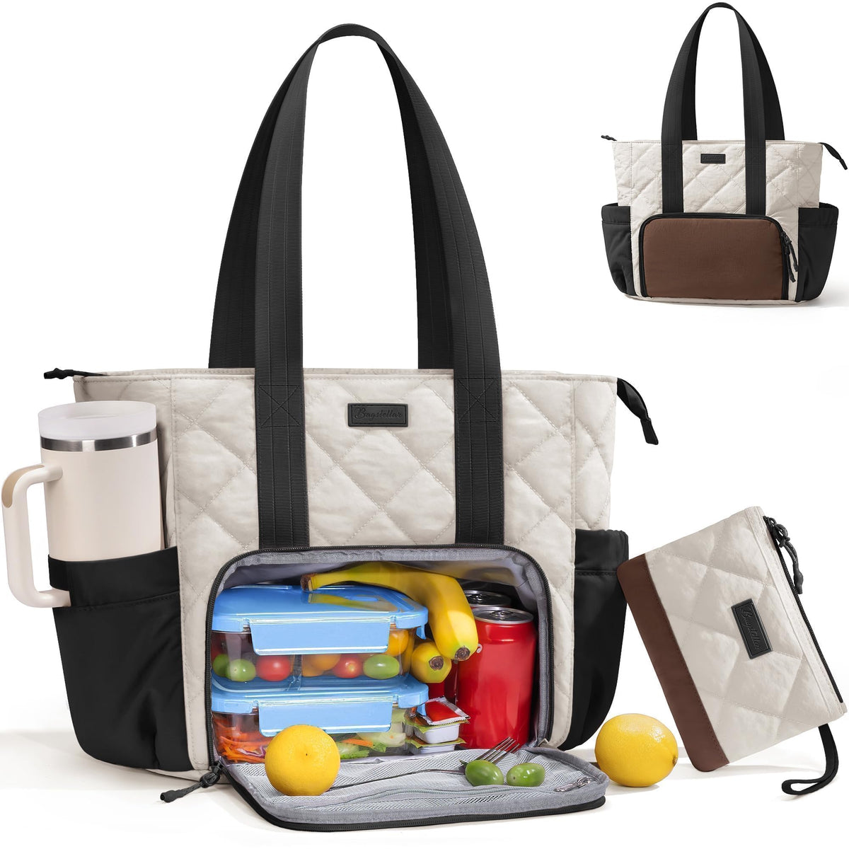 Bagstellar Puffer Lunch Tote insulated compartment keeps meals fresh during commutes.