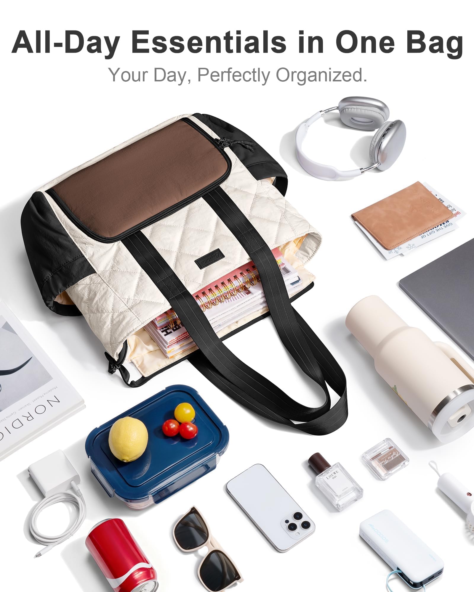 Bagstellar Puffer Lunch Tote weighs only 1.3 pounds for comfortable carry.