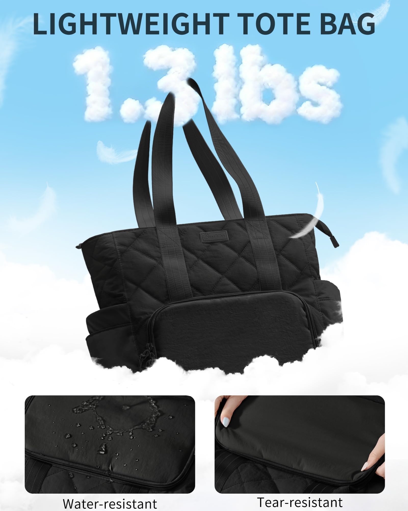 Bagstellar puffer lunch tote quilted exterior adds style to work or school outfits