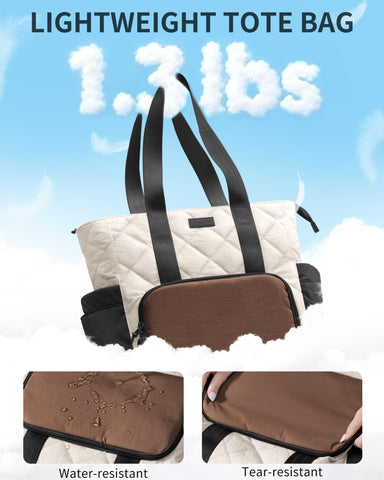 Bagstellar Puffer Lunch Tote features a soft quilted exterior for daily use.