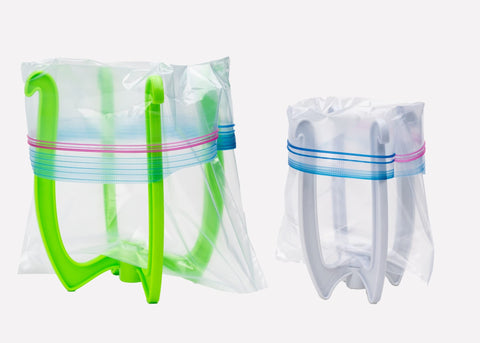 Bagwell Sealable Bag Holder keeps gallon bags open for easy filling.