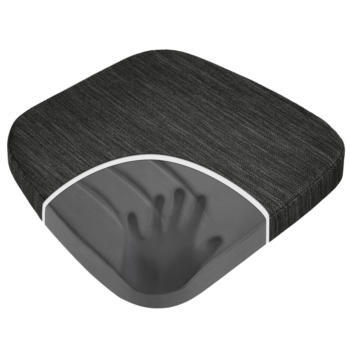 baibu kitchen chair cushion dual-layer top view shows ergonomic support and comfort.