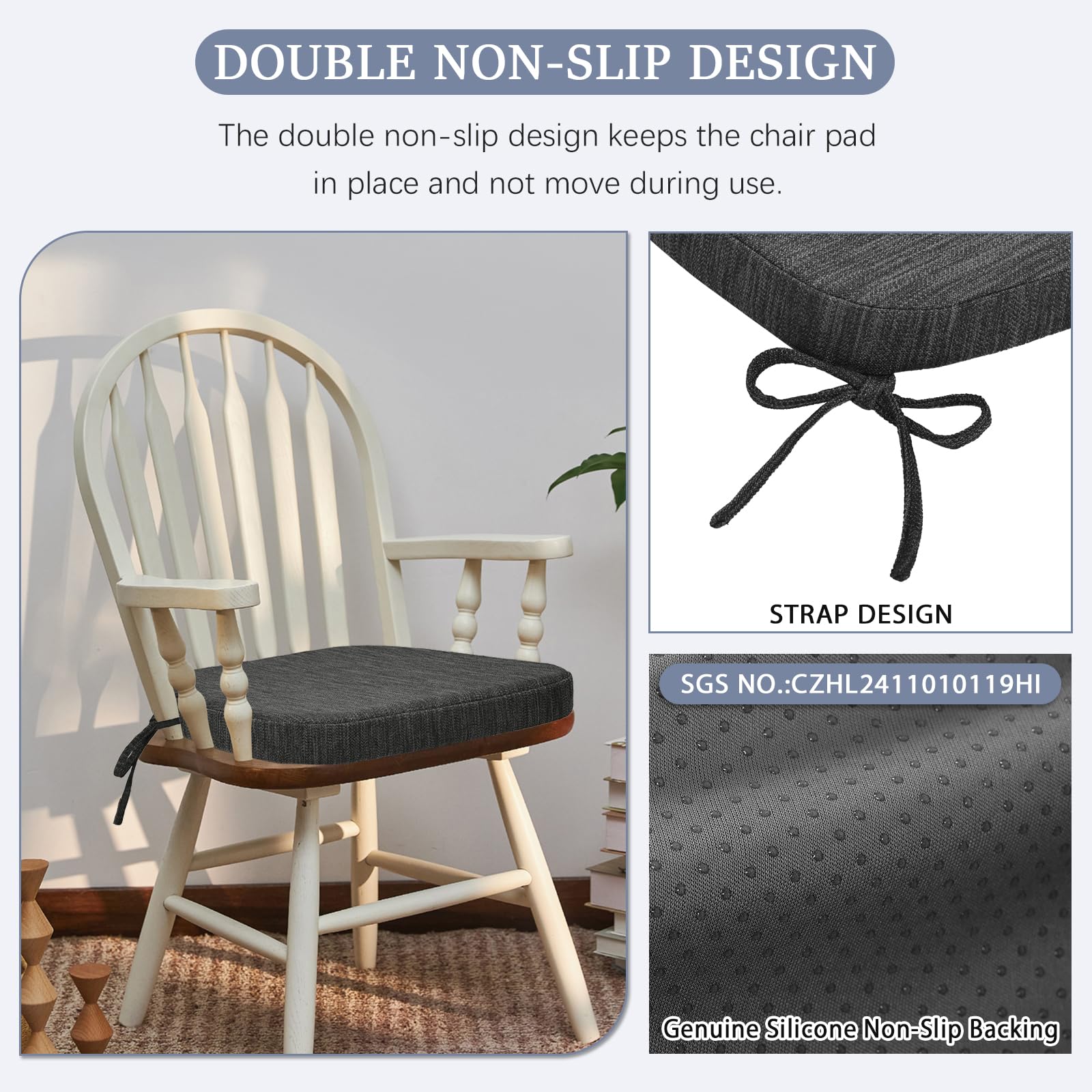 baibu kitchen chair cushion durable fabric texture resists wear for long use.