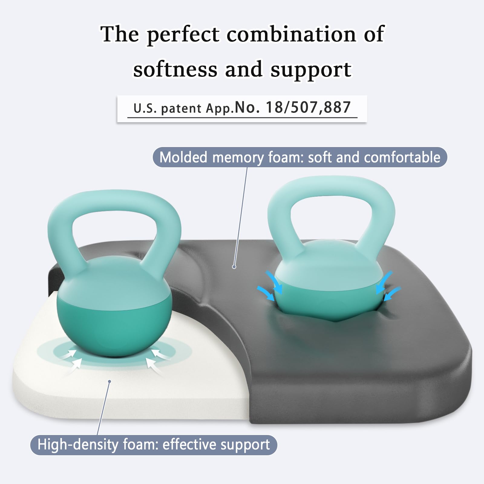 baibu kitchen chair cushion memory foam close-up highlights plush feel and responsive support.