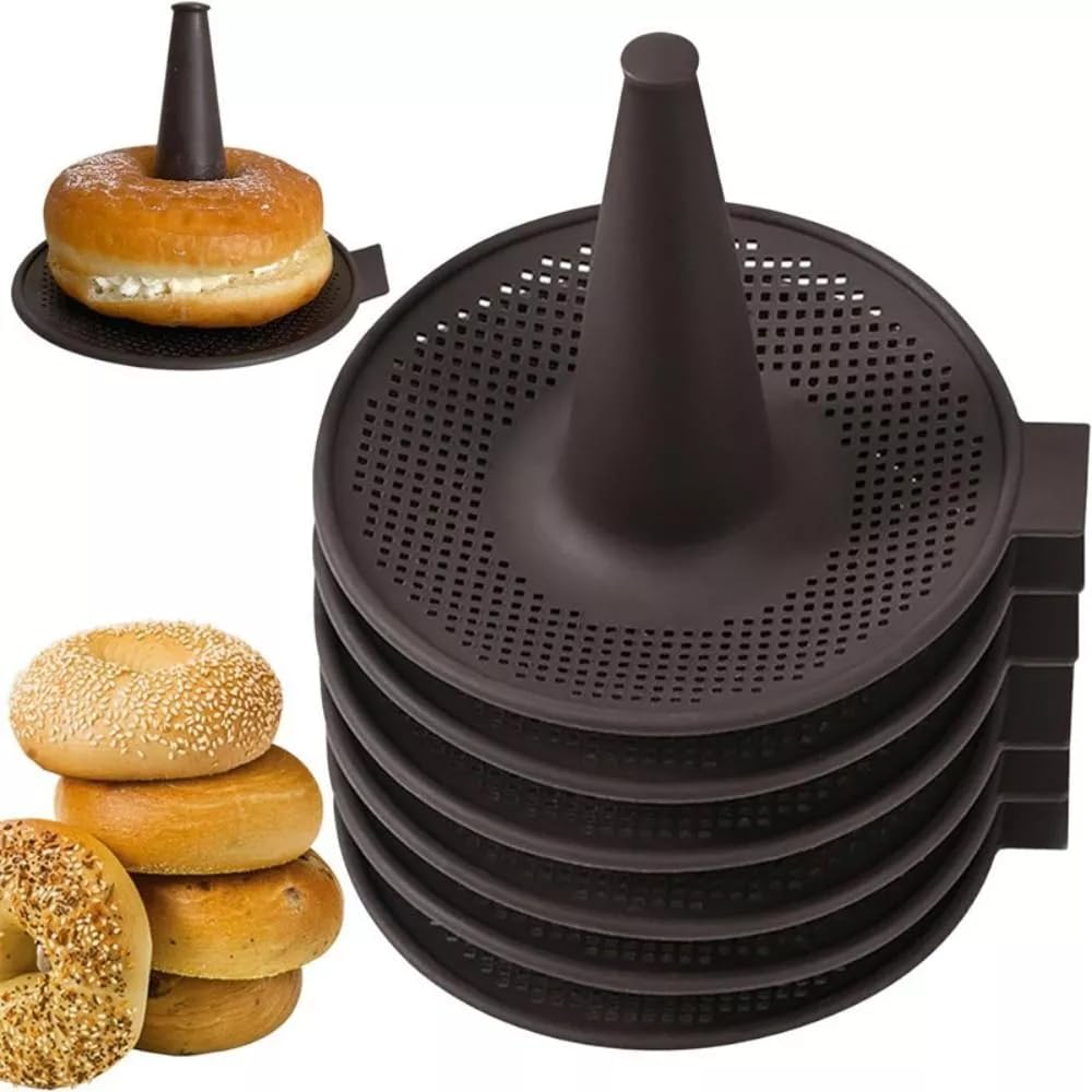 BAILEBEI donut mold 6pc in coffee color for consistent baking and release.