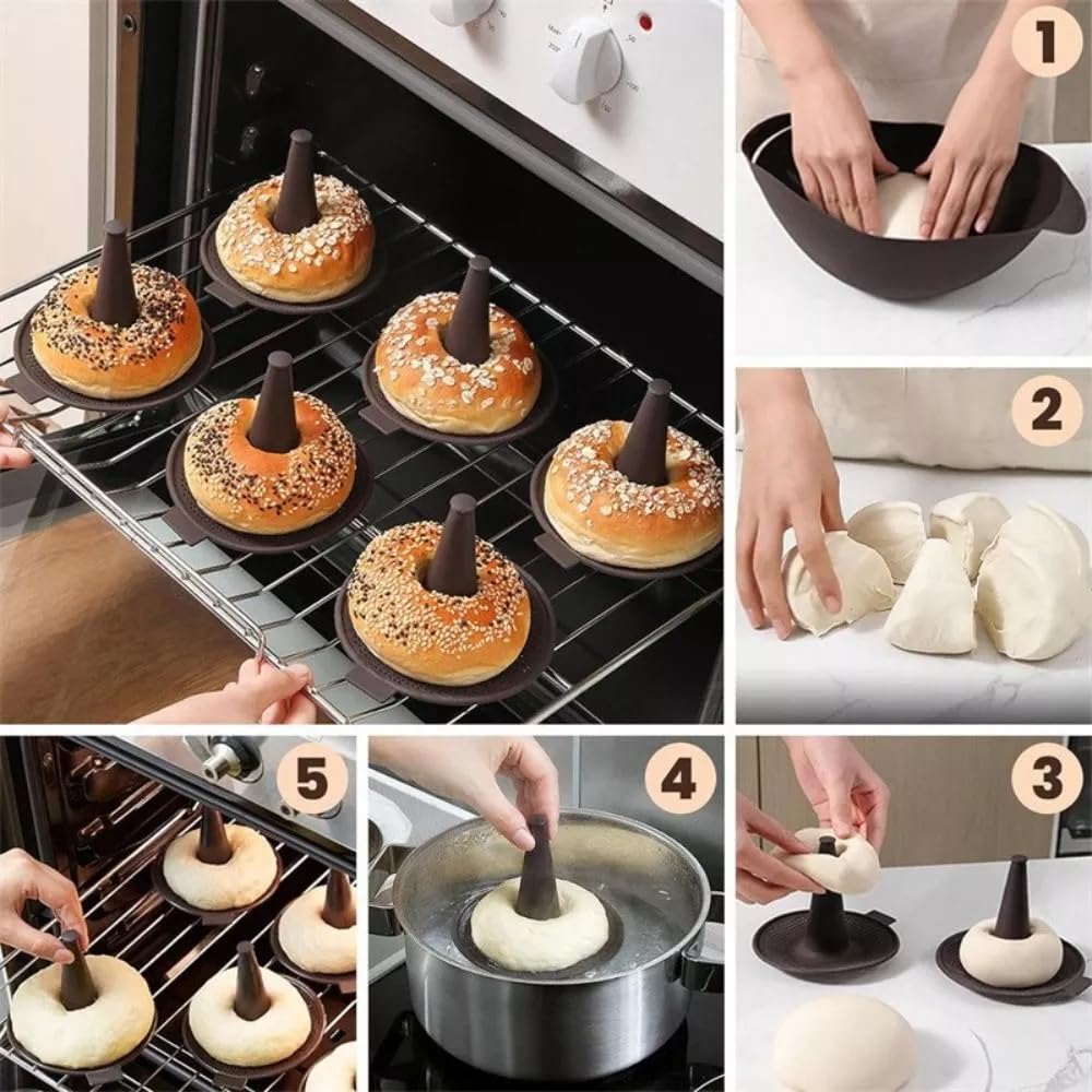 BAILEBEI oven-safe pastry molds suitable for donuts and ring cakes.