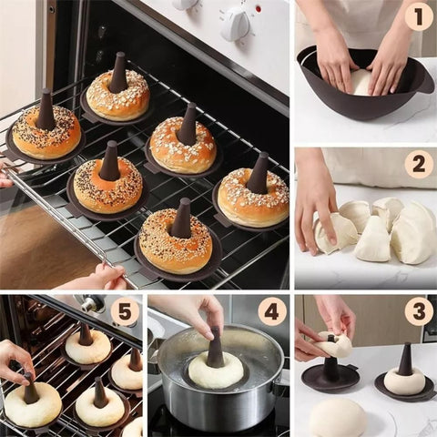 BAILEBEI oven-safe pastry molds suitable for donuts and ring cakes.