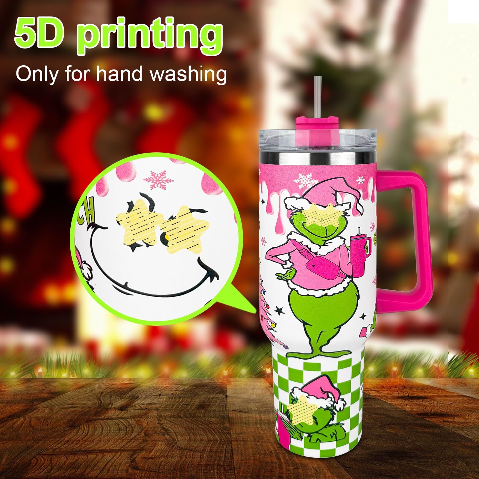 BAISHIDA 40oz tumbler with handle and straw for easy portability