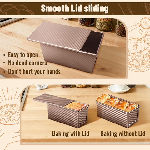 Baishun 1 lb loaf pan for standard sandwich bread and uniform slices.