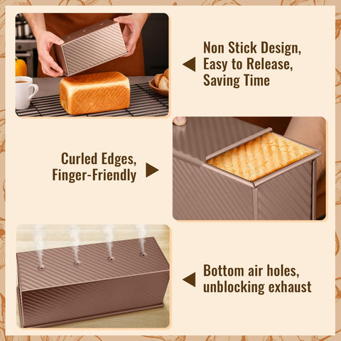 Baishun 2.2 lb loaf pan ideal for family-sized loaves and sourdough.