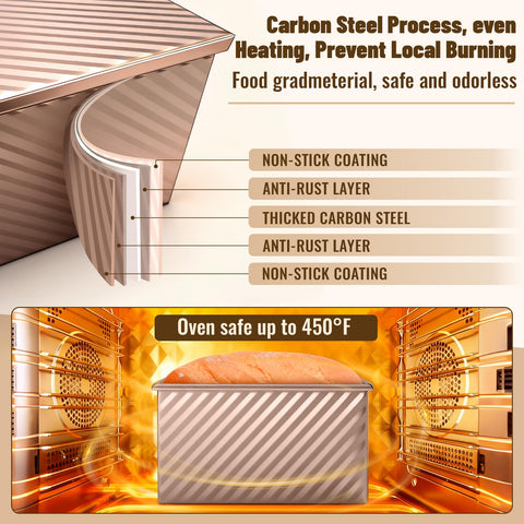 Baishun loaf pan lid demonstrating moisture-locking design for tender interiors.