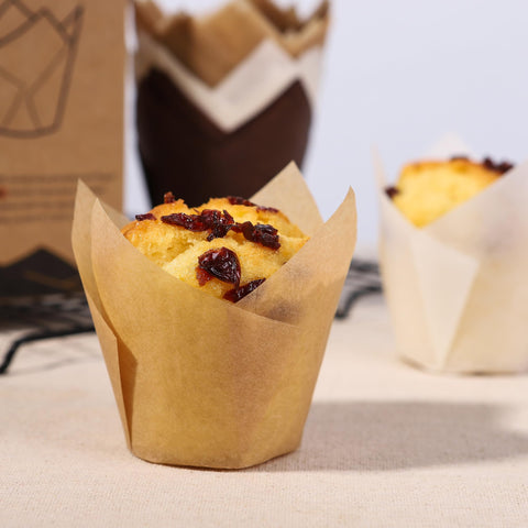 Bake Choice 4 oz capacity tulip cups make portioning easy.