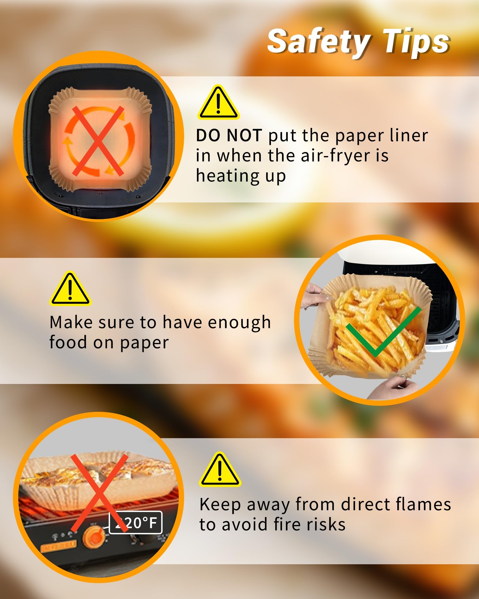 Bake Choice liner usage tip weigh down with food to prevent fluttering