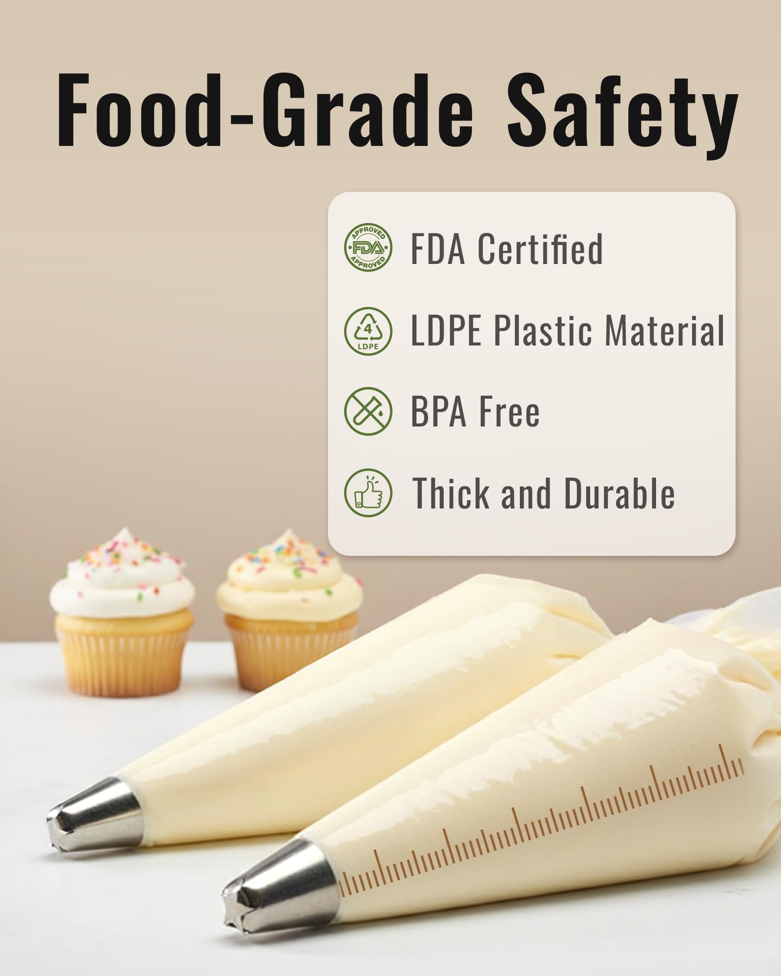 Bake Choice thickened disposable pastry bags ideal for smooth frosting and rich textures.