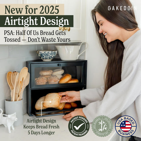 Double-layer bread storage compartments keep breads separated and fresh