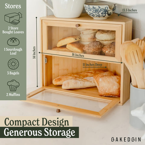 BakedBin double-layer storage keeps two loaves organized and fresh.