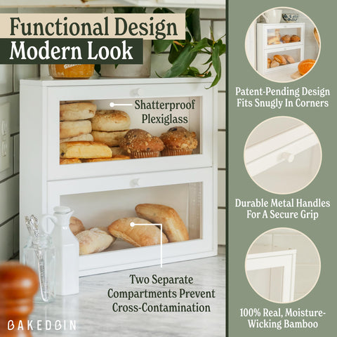 BakedBin extra-large double-layer interior with separate shelves