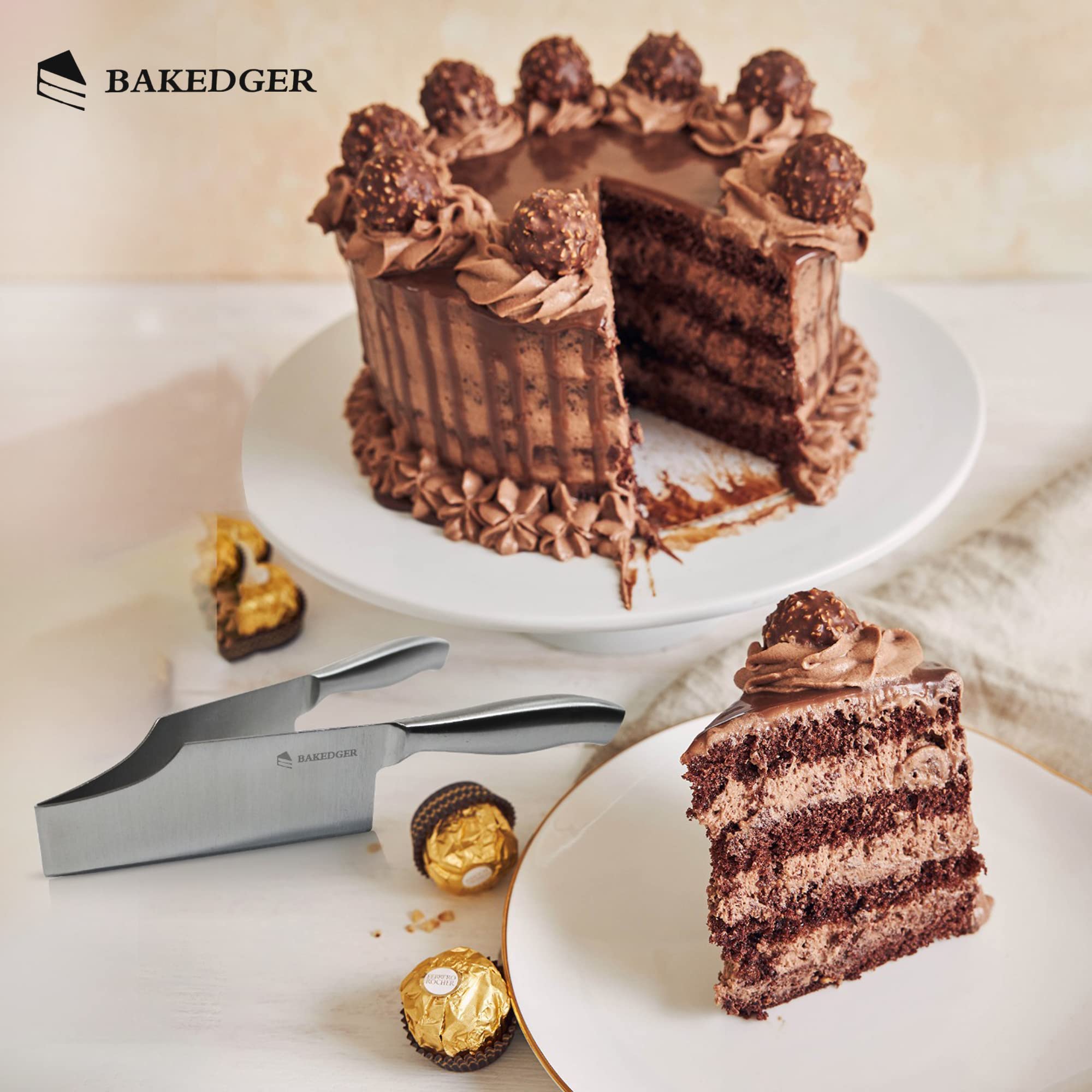 Bakedger dishwasher-safe cake knife for easy cleanup