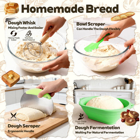 Bakedon 10-inch oval silicone proofing basket for spacious dough proofing.