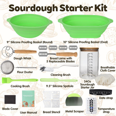 Bakedon round 9-inch silicone proofing basket for crumb-free dough shaping.