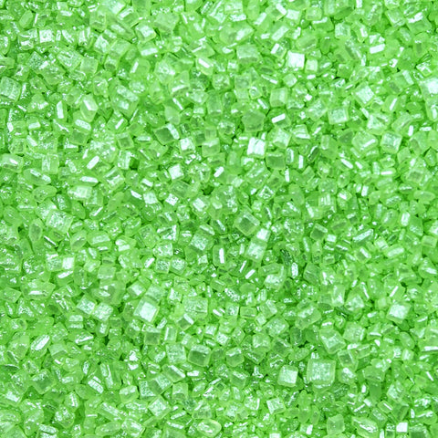 Bakell Brew Glitter Green Rimming Sugar closeup shows sparkling edible glitter.