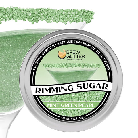 Bakell Brew Glitter Mint Green rimming sugar bar tin for cocktail rim decoration