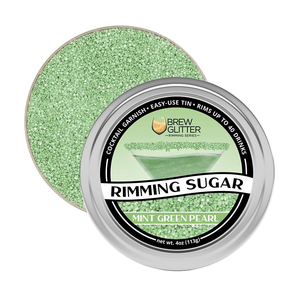 Bakell Brew Glitter Mint Green rimming sugar wide-mouth design for easy dipping
