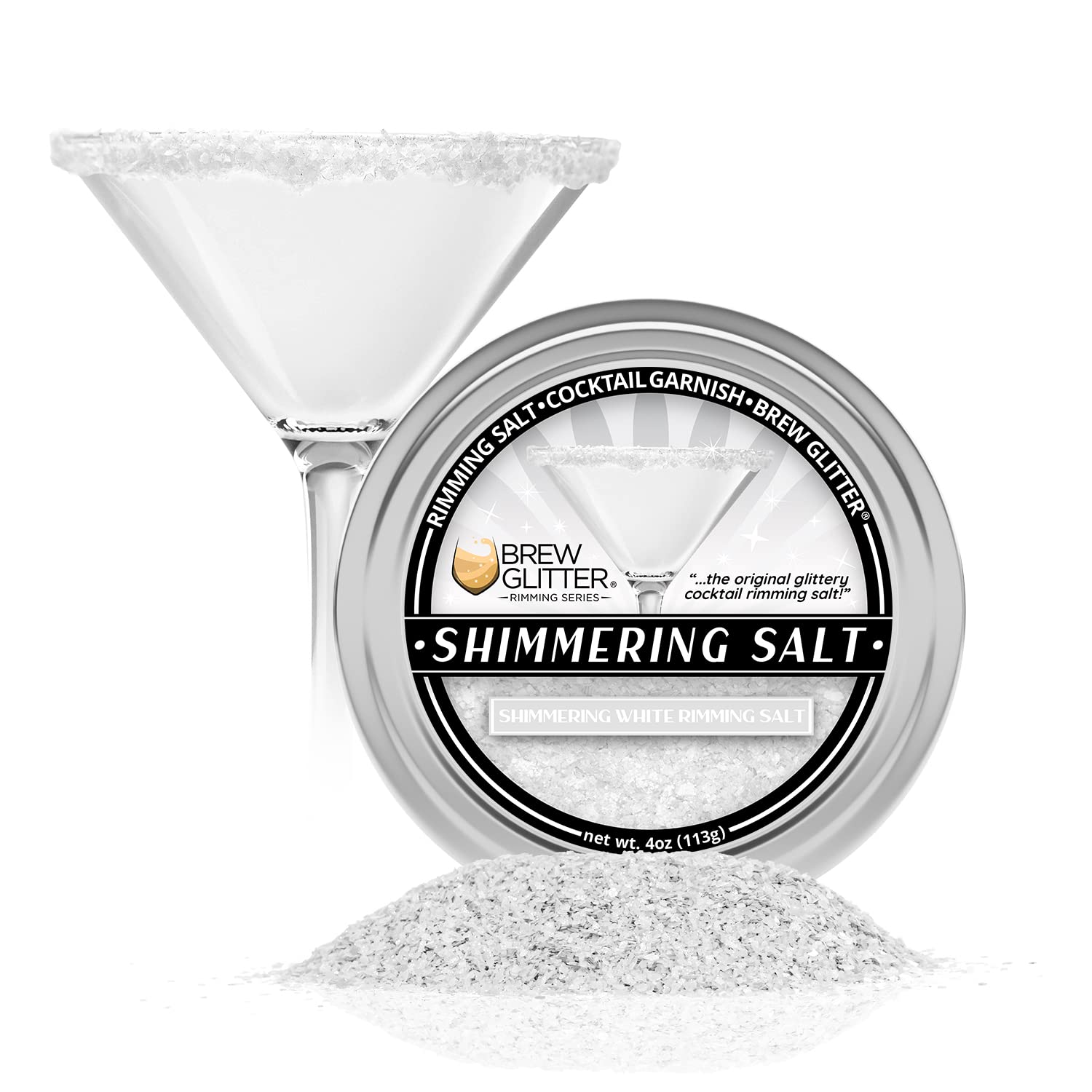 Bakell Brew Glitter rimming salt bar tin shows sparkling edible glitter for cocktails