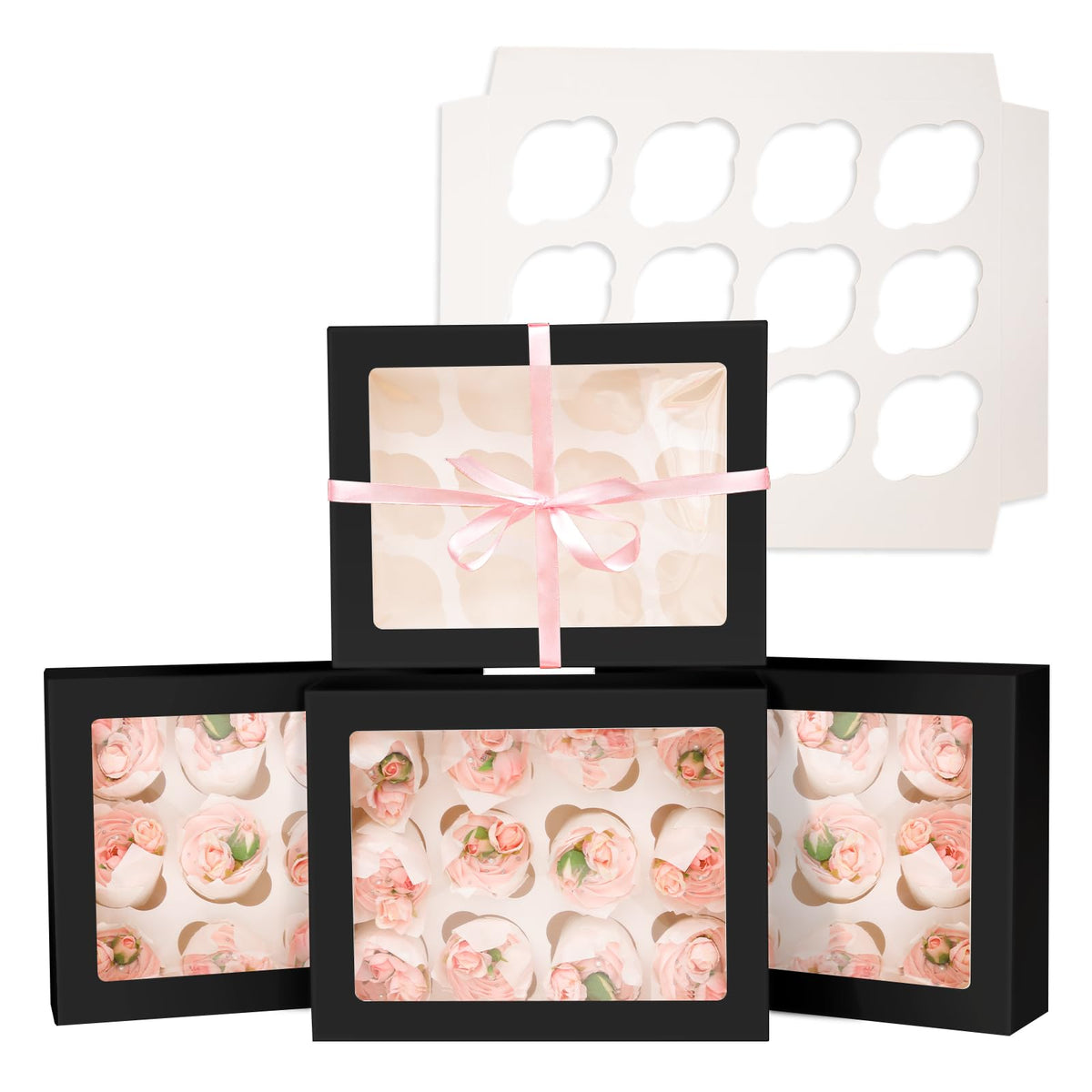 Bakepacker auto-pop-up 12-cupcake box with quick setup for bakers.
