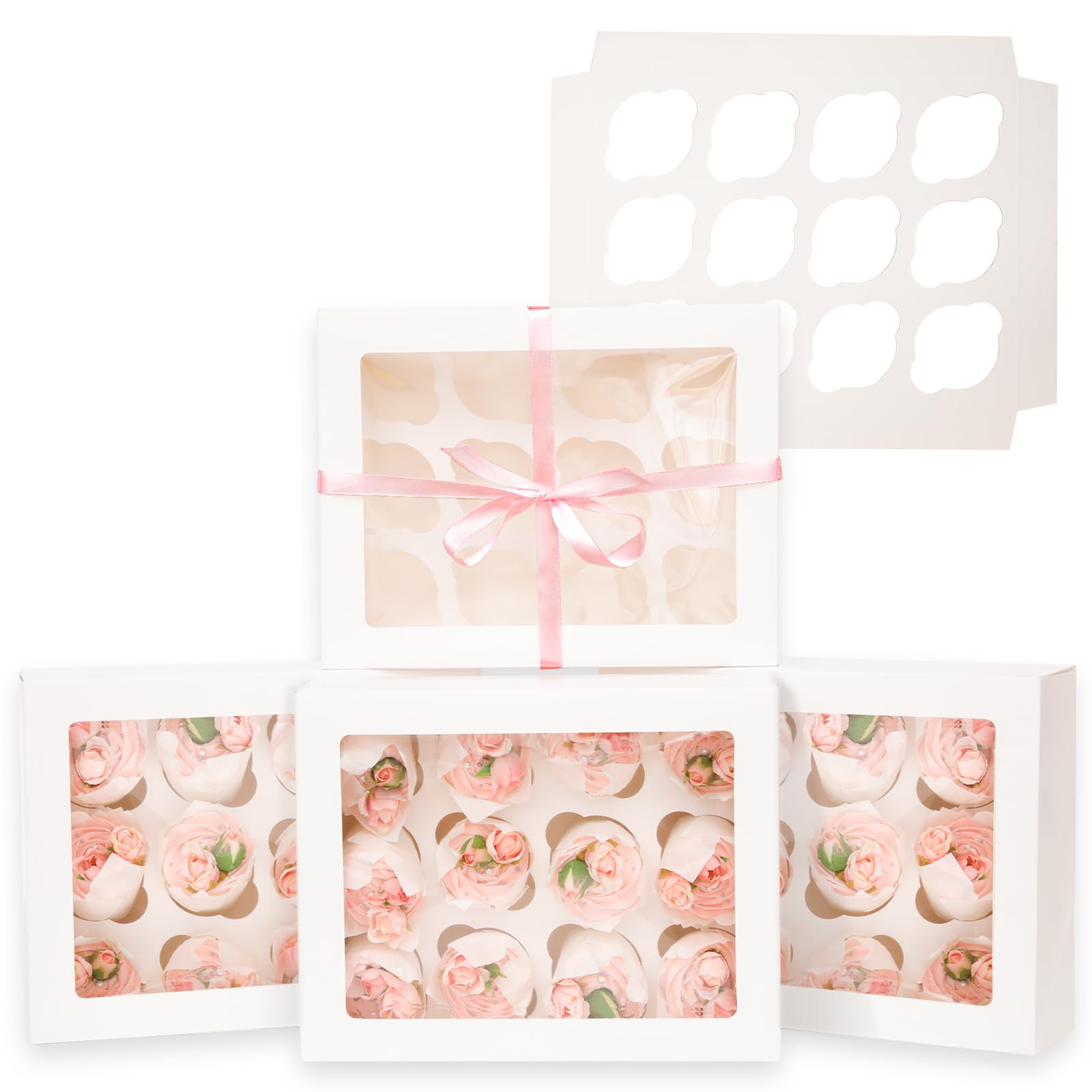 Bakepacker cupcake box with window highlights visibility for gifting.