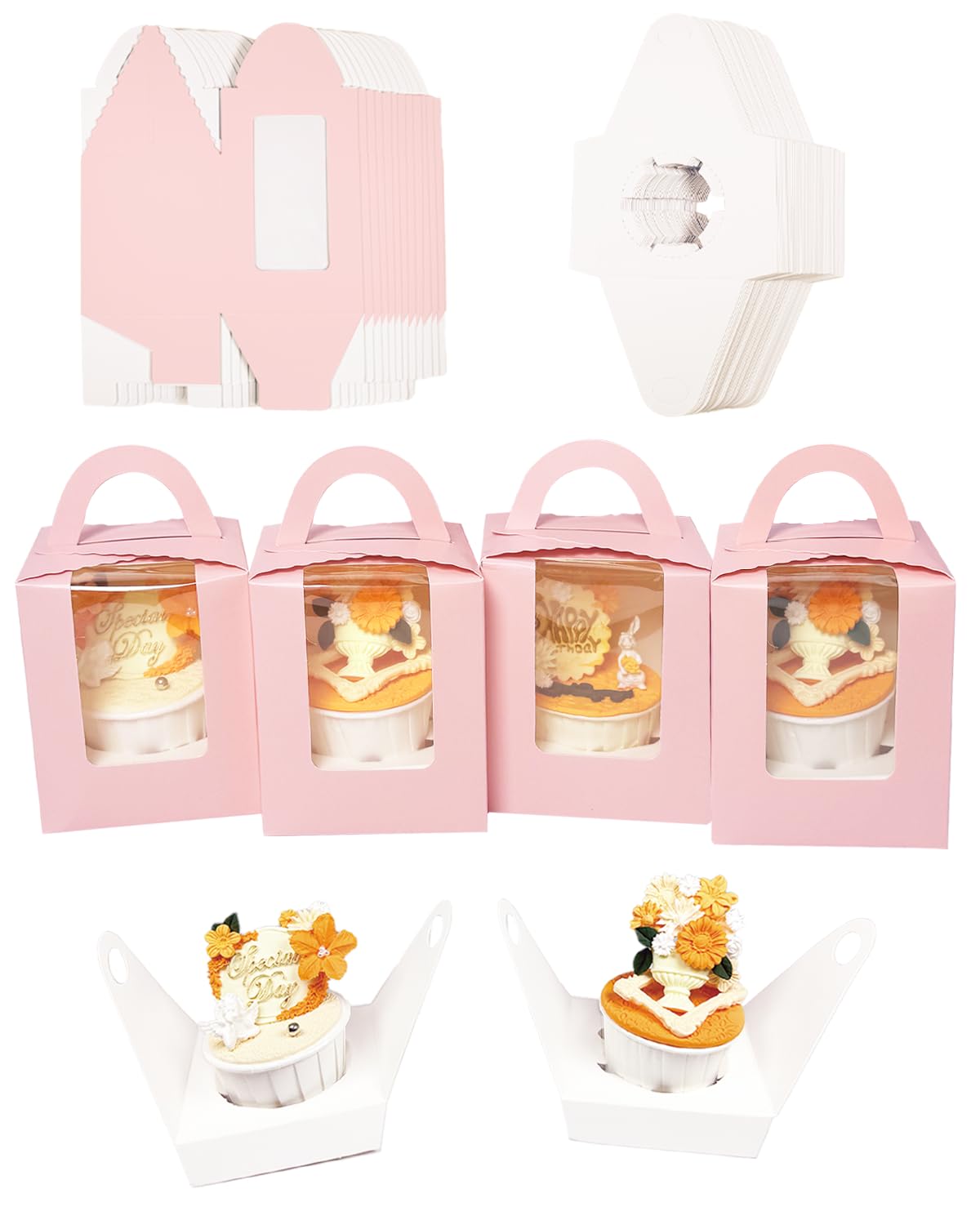 Bakepacker easy-assembly cupcake box open demonstrates tool-free setup for fast packing