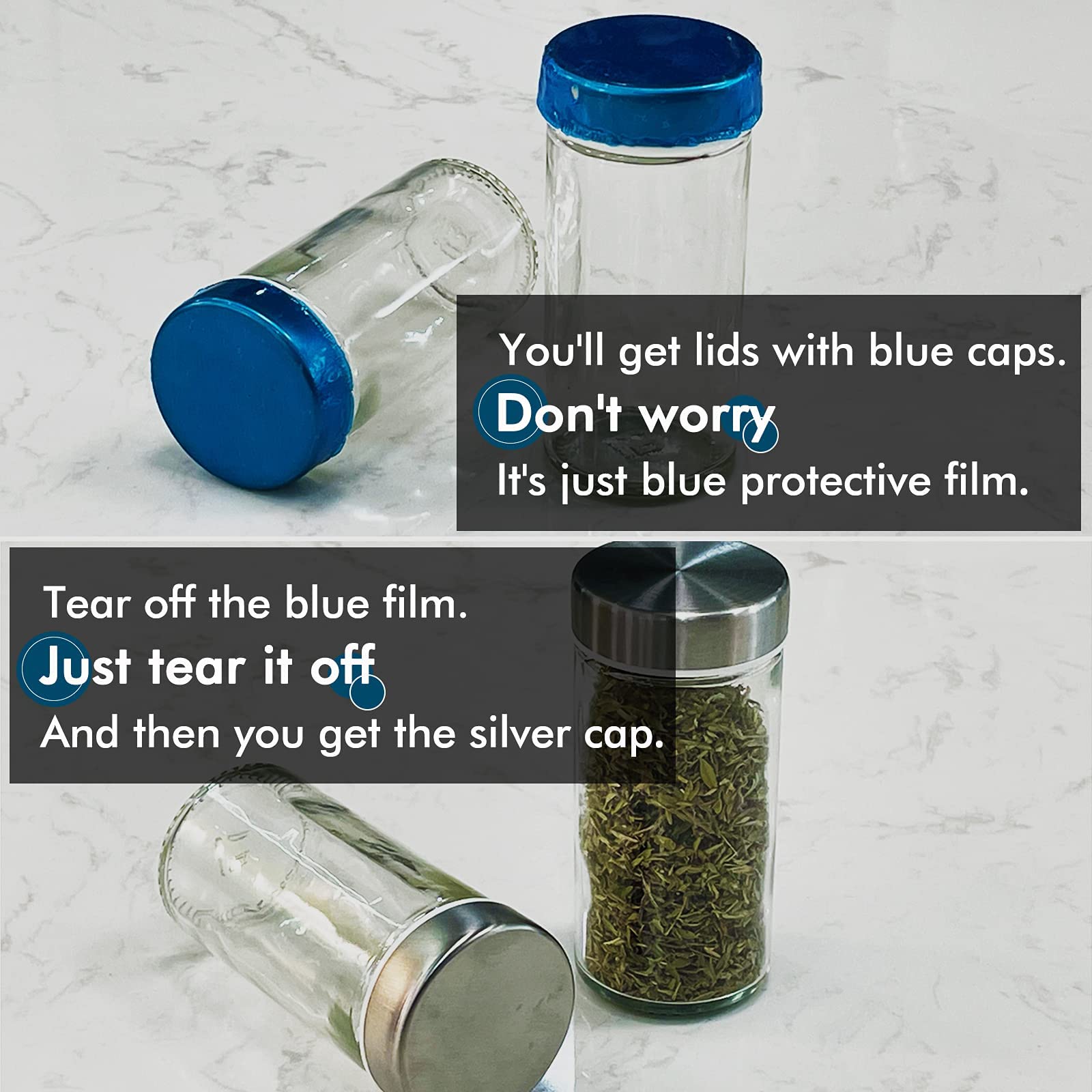 Baker Boutique spice rack on a clean counter demonstrates compact footprint saving space.