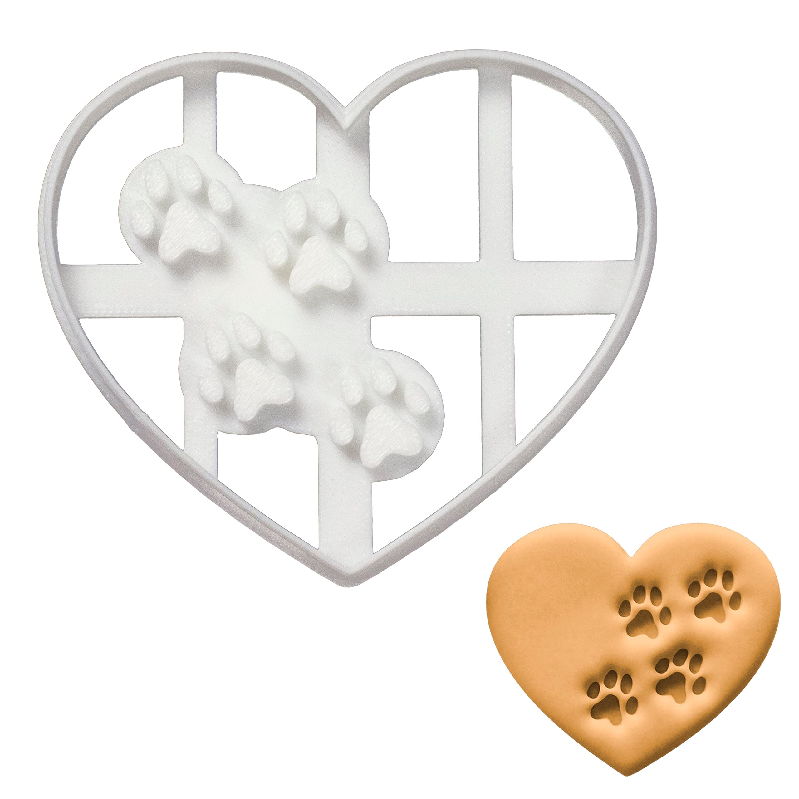 Bakerlogy Heart Paw Prints cookie cutter shapes perfect heart-paw cookies.